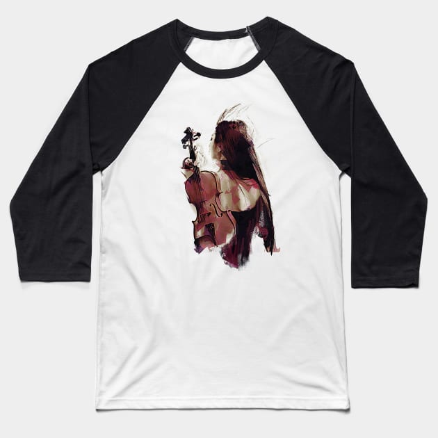 Violin Baseball T-Shirt by GalenValle